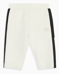 Emporio Armani OFFICIAL STORE Pantaloni A Vita Elastica In French Terry Con Bande Laterali Bianco