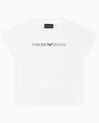 Emporio Armani OFFICIAL STORE T-shirt In Jersey Pima Con Logo Bianco