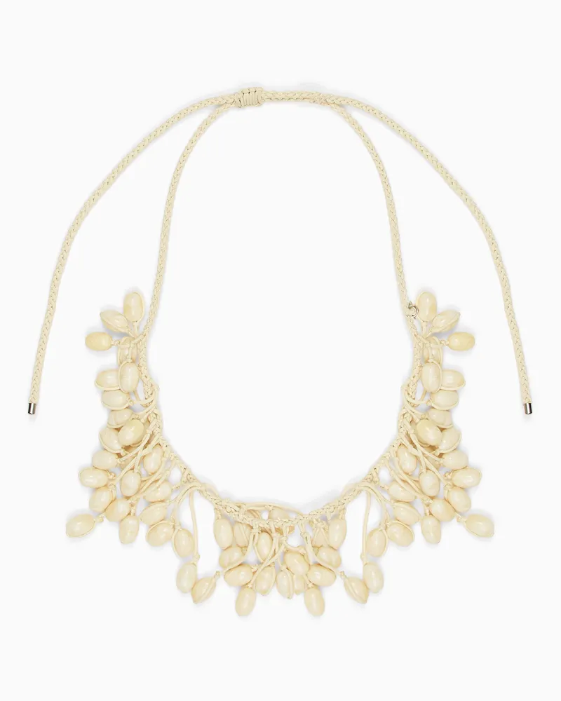 Emporio Armani Collana in corda con multiciondoli Beige