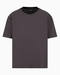 Emporio Armani OFFICIAL STORE T-shirt In Seersucker Tecnico Super Leggero Marrone