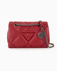 Emporio Armani OFFICIAL STORE Borsa A Tracolla Con Patta Effetto Nappa Matelassé Rosso