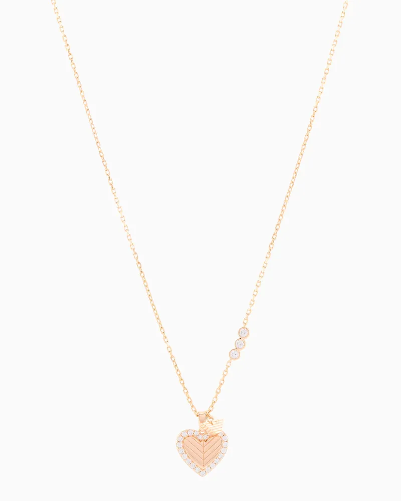 Emporio Armani Collana con pendente in argento sterling tonalità oro rosa Multicolore