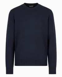 Emporio Armani OFFICIAL STORE Maglione Regular Fit In Lana Vergine Blu