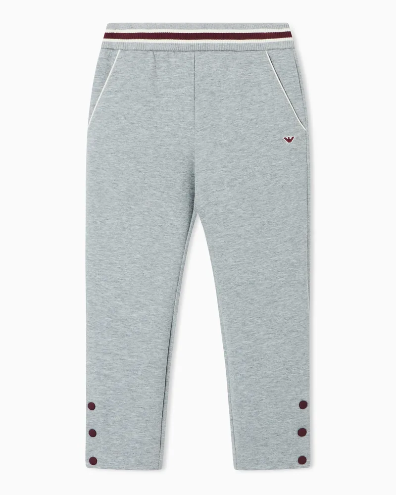 Emporio Armani Pantaloni in jersey doppio con vita elastica a righe Grigio