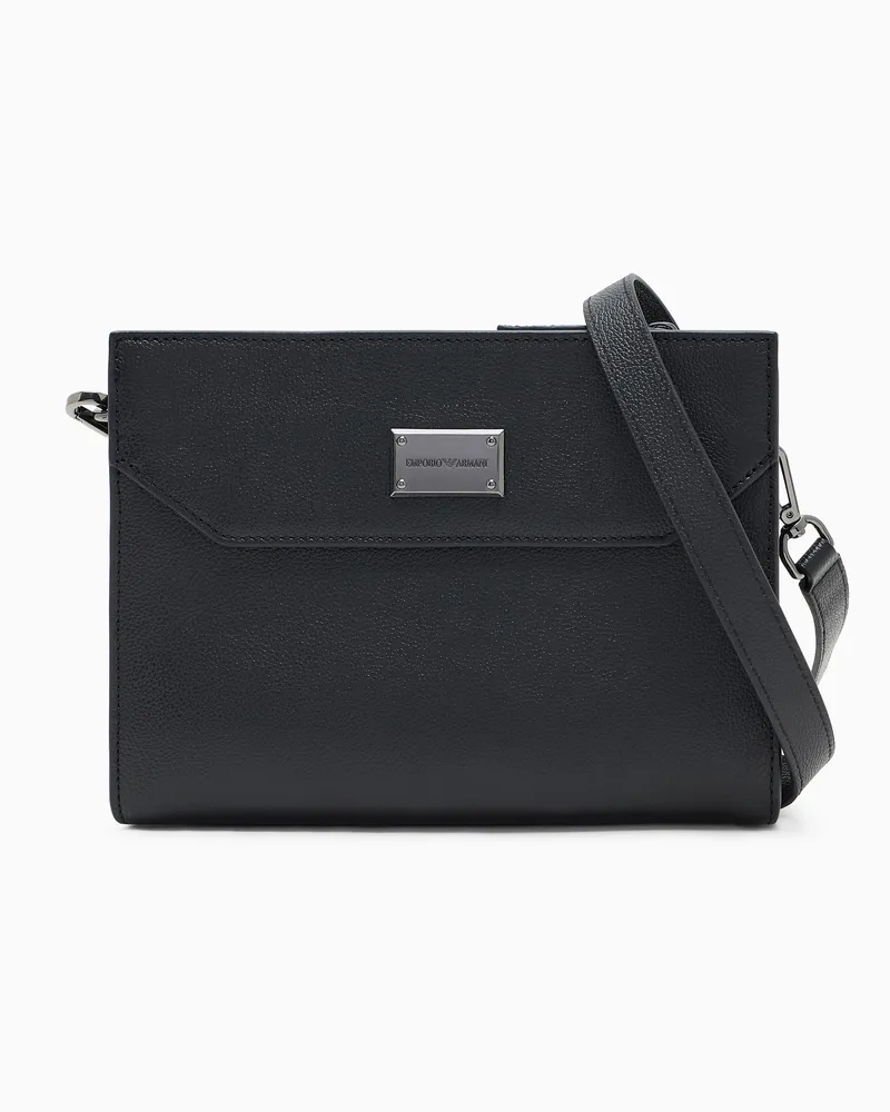 Emporio Armani Borsa a tracolla in pelle bottalata Nero