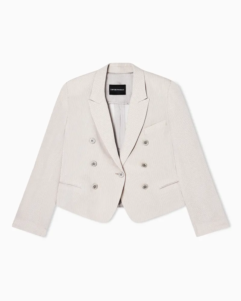 Emporio Armani Giacca in seersucker millerighe Beige