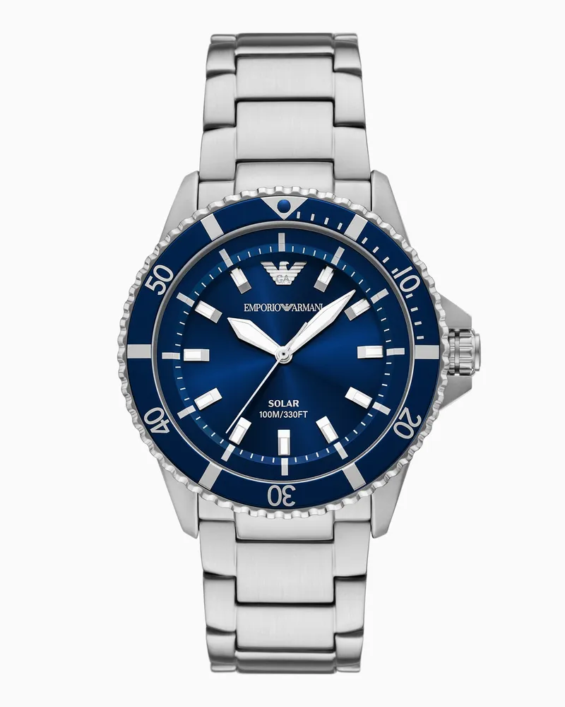 Emporio Armani Orologio World Explorer a tre lancette in acciaio inossidabile a energia solare Multicolore