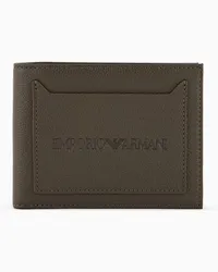 Emporio Armani OFFICIAL STORE Portafoglio Bifold Con Tasca Esterna In Pelle Bottalata Marrone