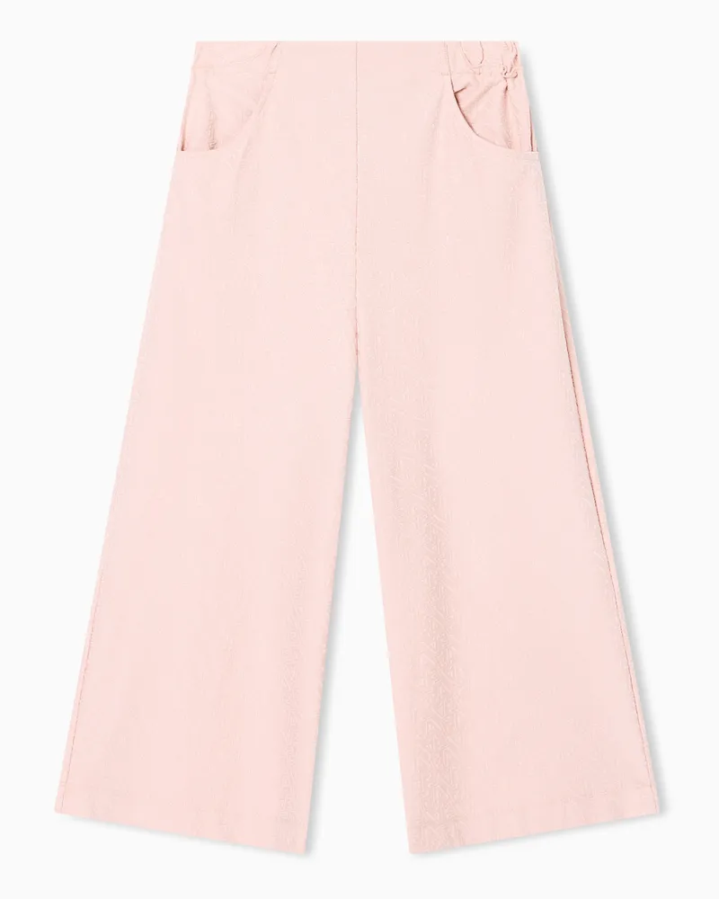 Emporio Armani Pantaloni in jersey interlock logo lettering jacquard Rosa