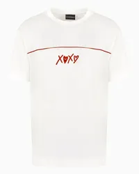 Emporio Armani OFFICIAL STORE T-shirt In Jersey Misto Lyocell Bianco