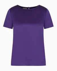 Emporio Armani OFFICIAL STORE Blusa A Maniche Corte In Raso Di Seta Viola