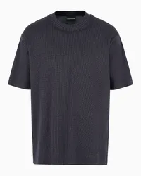 Emporio Armani OFFICIAL STORE T-shirt In Jersey Misto Lyocell Motivo Gessato Asv Blu