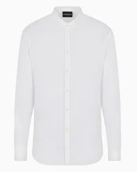 Emporio Armani OFFICIAL STORE Camicia Collo Guru In Raso Stretch Bianco