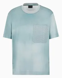 Emporio Armani OFFICIAL STORE T-shirt In Jersey Misto Lyocell Con Tasca A Toppa Logata Asv Grigio