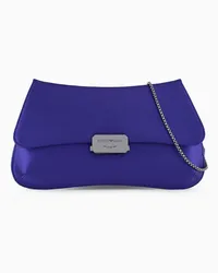 Emporio Armani OFFICIAL STORE Pochette Baguette In Satin Con Tracolla Catena Viola