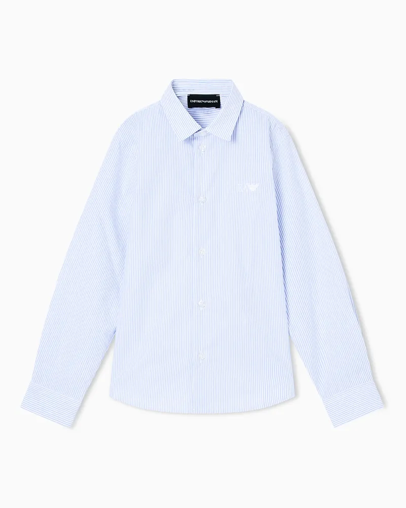 Emporio Armani Camicia in popeline con fantasia all over Bianco