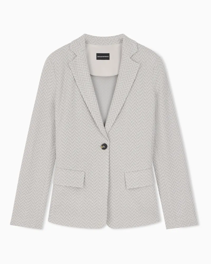 Emporio Armani Giacca in jersey jacquard chevron Capsule Signature Grigio