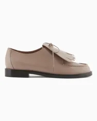 Emporio Armani OFFICIAL STORE Stringate Con Frangia In Pelle Beige