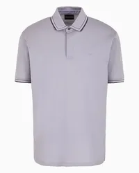 Emporio Armani OFFICIAL STORE Polo In Piquet Mercerizzato Con Ricamo Micro Eagle In Tono Grigio