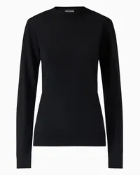 Emporio Armani OFFICIAL STORE Maglione Girocollo In Pura Lana Vergine Nero