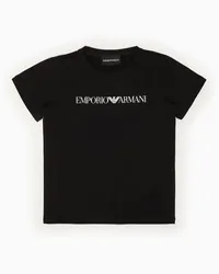 Emporio Armani OFFICIAL STORE T-shirt In Jersey Pima Con Logo Nero