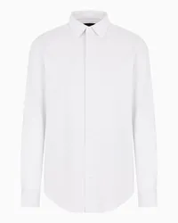 Emporio Armani OFFICIAL STORE Camicia In Jersey Armaturato Filo Di Scozia Bianco