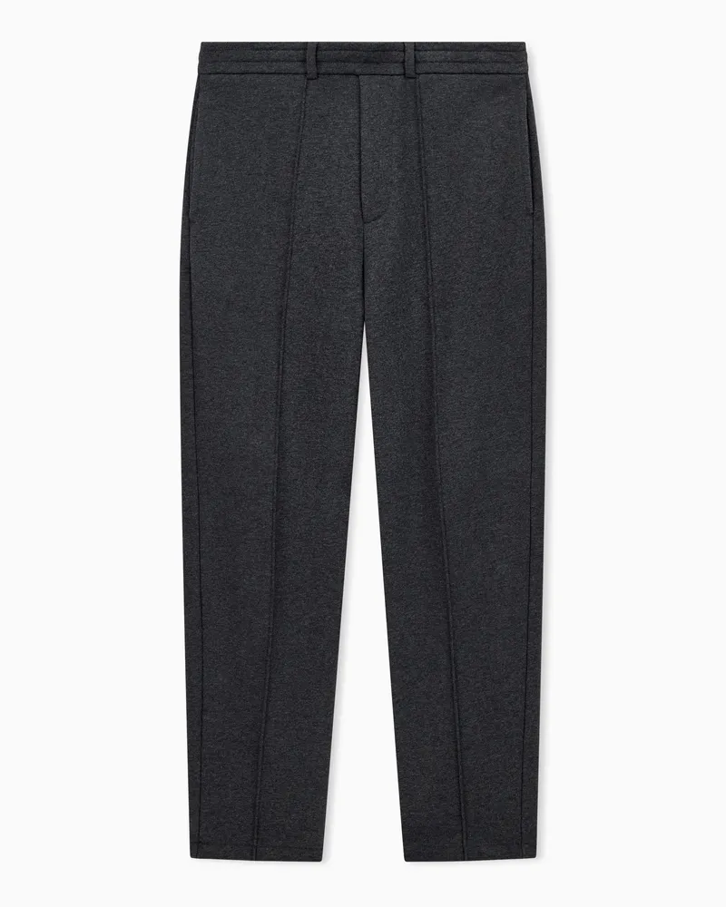 Emporio Armani Pantaloni over in cotone french terry con passanti Grigio