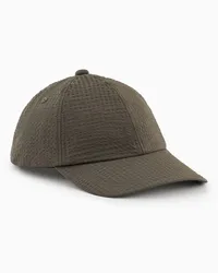 Emporio Armani OFFICIAL STORE Cappello Da Baseball In Tessuto Seersucker Tecnico Militare