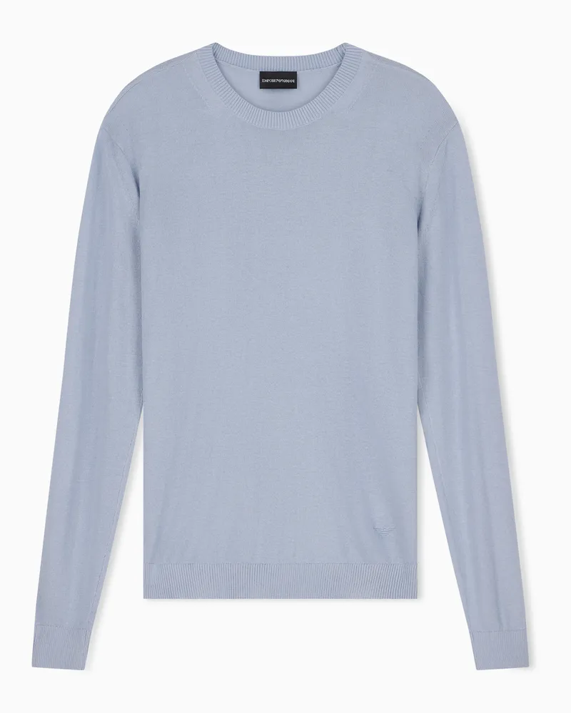 Emporio Armani Maglione in seta e cashmere Azzurro