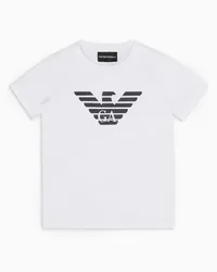 Emporio Armani OFFICIAL STORE T-shirt In Jersey Pima Con Logo Bianco