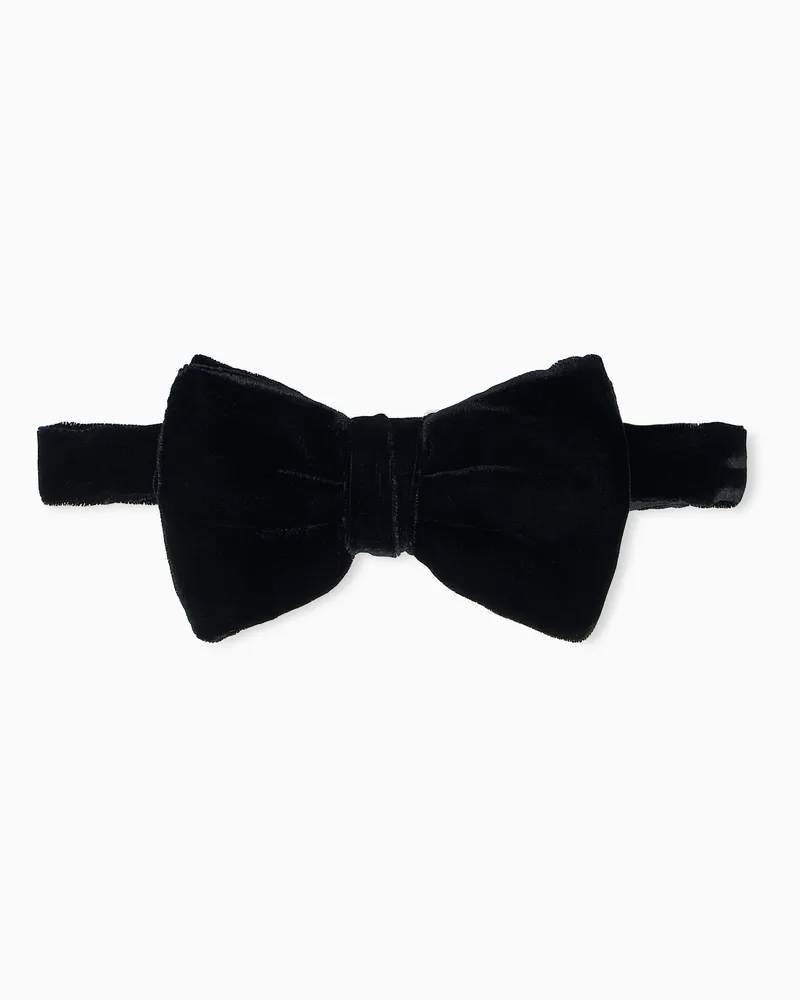 Emporio Armani Papillon in velluto liscio Nero