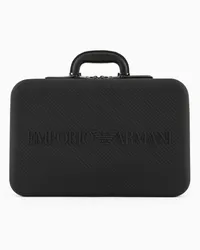 Emporio Armani OFFICIAL STORE Borsa Business In Gomma Riciclata Con Logo Asv Nero