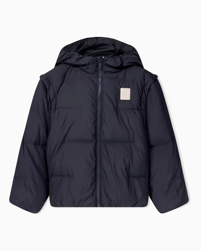 Emporio Armani Piumino trapuntato con cappuccio e zip Blu