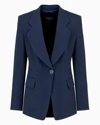 Emporio Armani OFFICIAL STORE Blazer In Cady Canneté Icon Blu