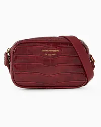 Emporio Armani OFFICIAL STORE Camera Case A Tracolla Stampa Cocco Bordeaux