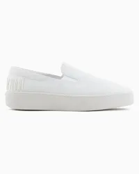 Emporio Armani OFFICIAL STORE Slip On In Nappa Con Logo Grafico Icon Grigio