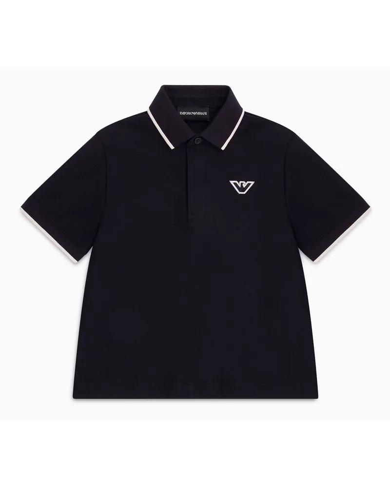 Emporio Armani OFFICIAL STORE Polo In Jersey Con Ricamo Aquila A Rilievo Blu