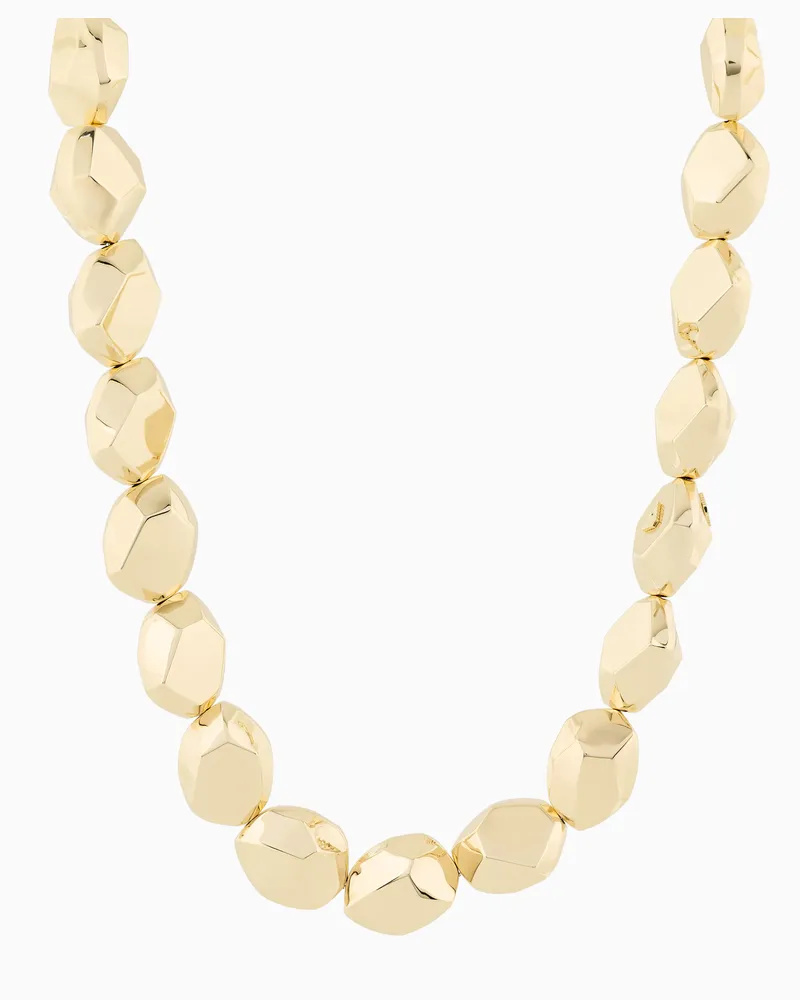 Emporio Armani Collana con perline in ottone color oro Multicolore