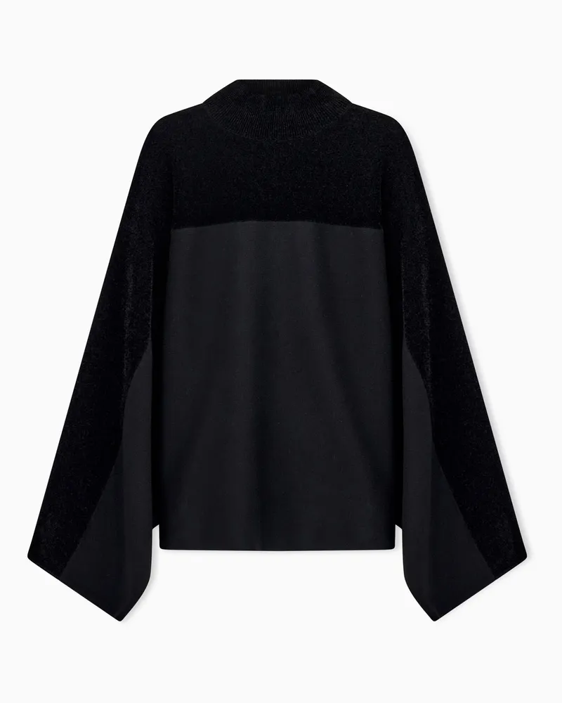 Emporio Armani Pullover maglia full needle con viscosa Nero
