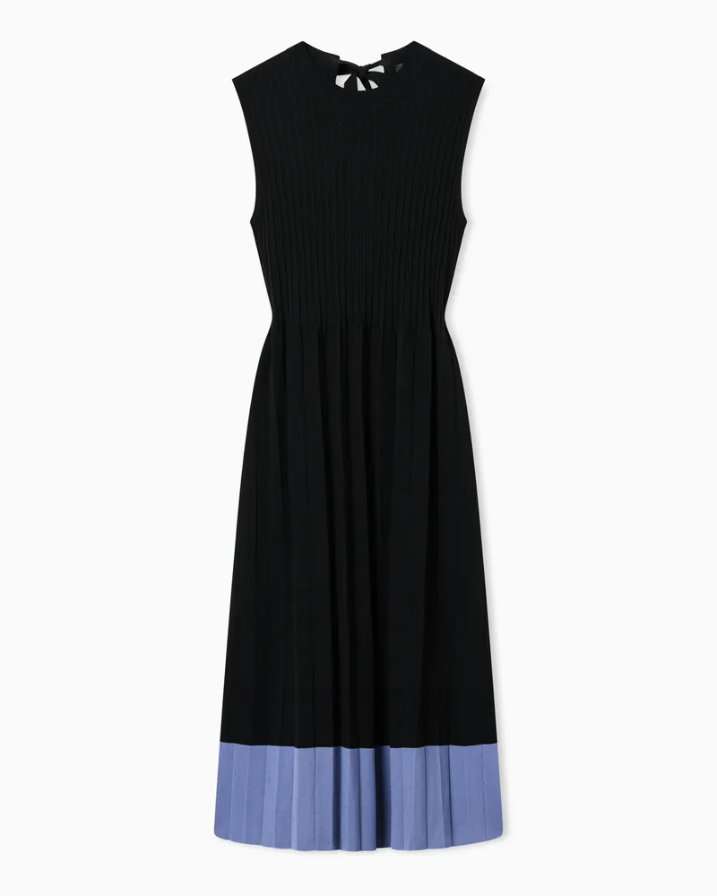 Emporio Armani Abito in maglia trama plissé ASV Nero