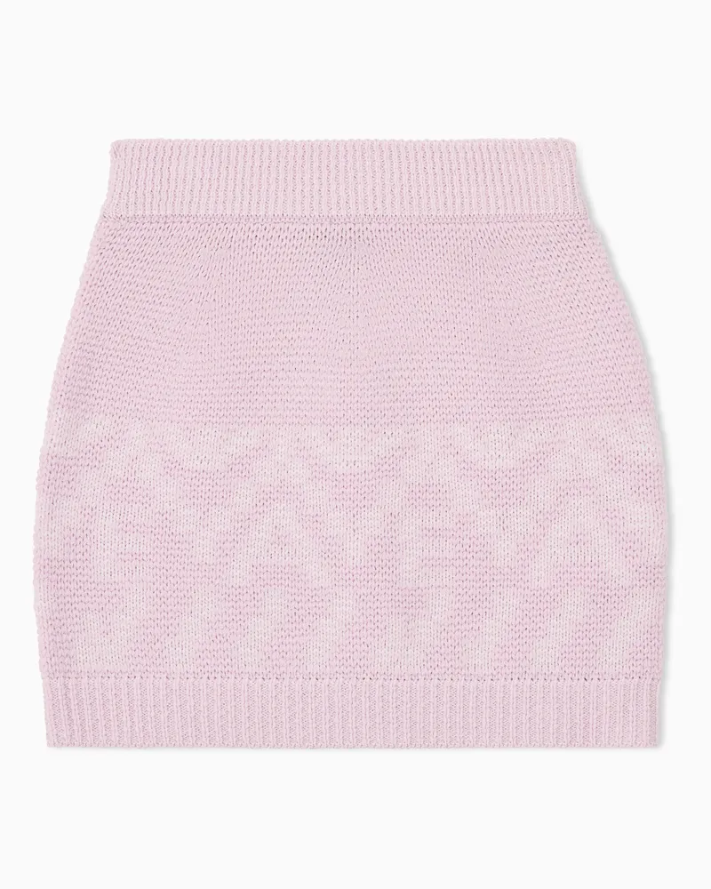 Emporio Armani Minigonna in maglia misto lana con bordi a costine Rosa