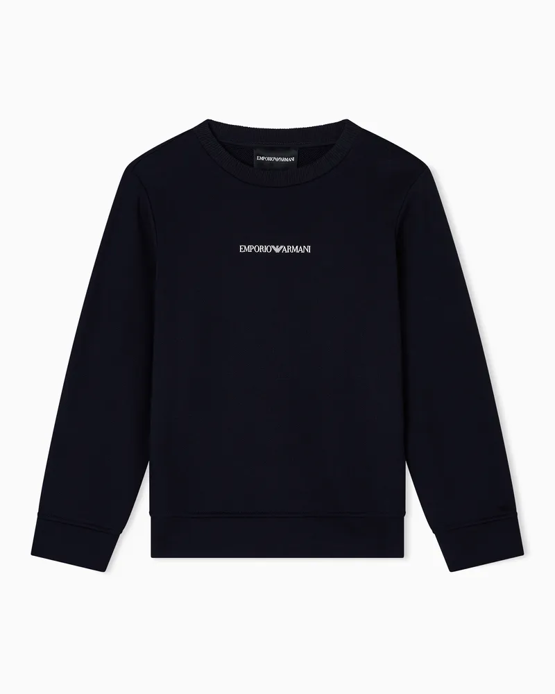 Emporio Armani Felpa in jersey con logo Blu