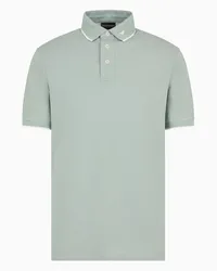 Emporio Armani OFFICIAL STORE Polo In Piquet Mercerizzato Con Ricamo Micro Eagle Verde