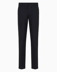 Emporio Armani OFFICIAL STORE Pantaloni Chino In Gabardina Comfort Blu