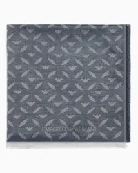 Emporio Armani OFFICIAL STORE Foulard In Misto Modal Con Microfantasia All Over Blu