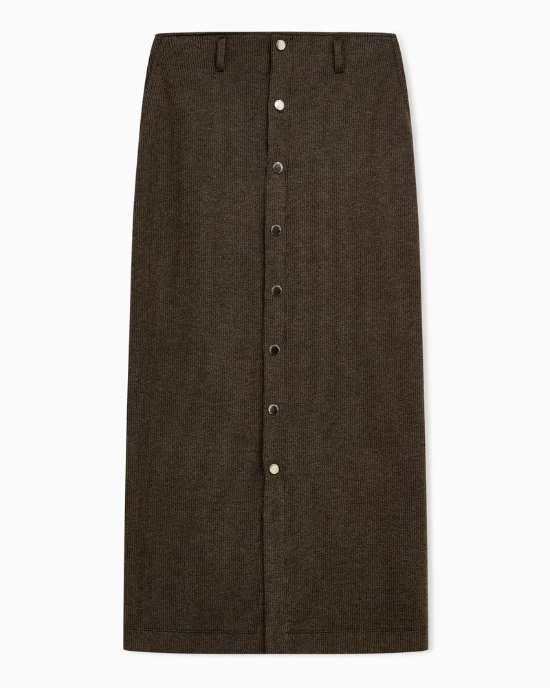 Emporio Armani Gonna longuette in maglia Capsule Boteh Marrone