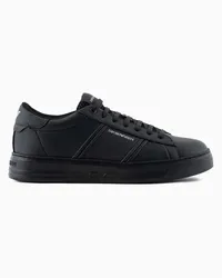 Emporio Armani OFFICIAL STORE Sneakers In Pelle Con Dettaglio Logato Nero