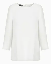 Emporio Armani OFFICIAL STORE Blusa In Envers Satin Con Maniche 3/4 Bianco