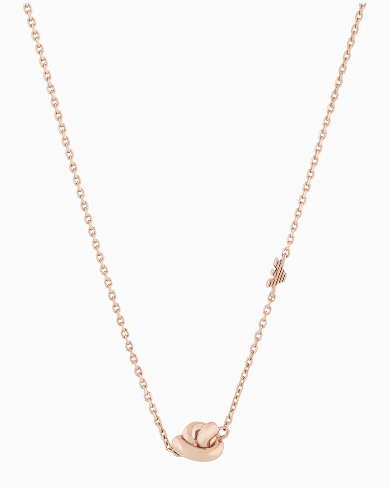 Emporio Armani Collana con nodo in argento sterling tonalità oro rosa Multicolore