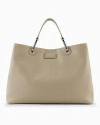 Emporio Armani OFFICIAL STORE Shopper Media Myea In Pelle Ecologica Asv Beige